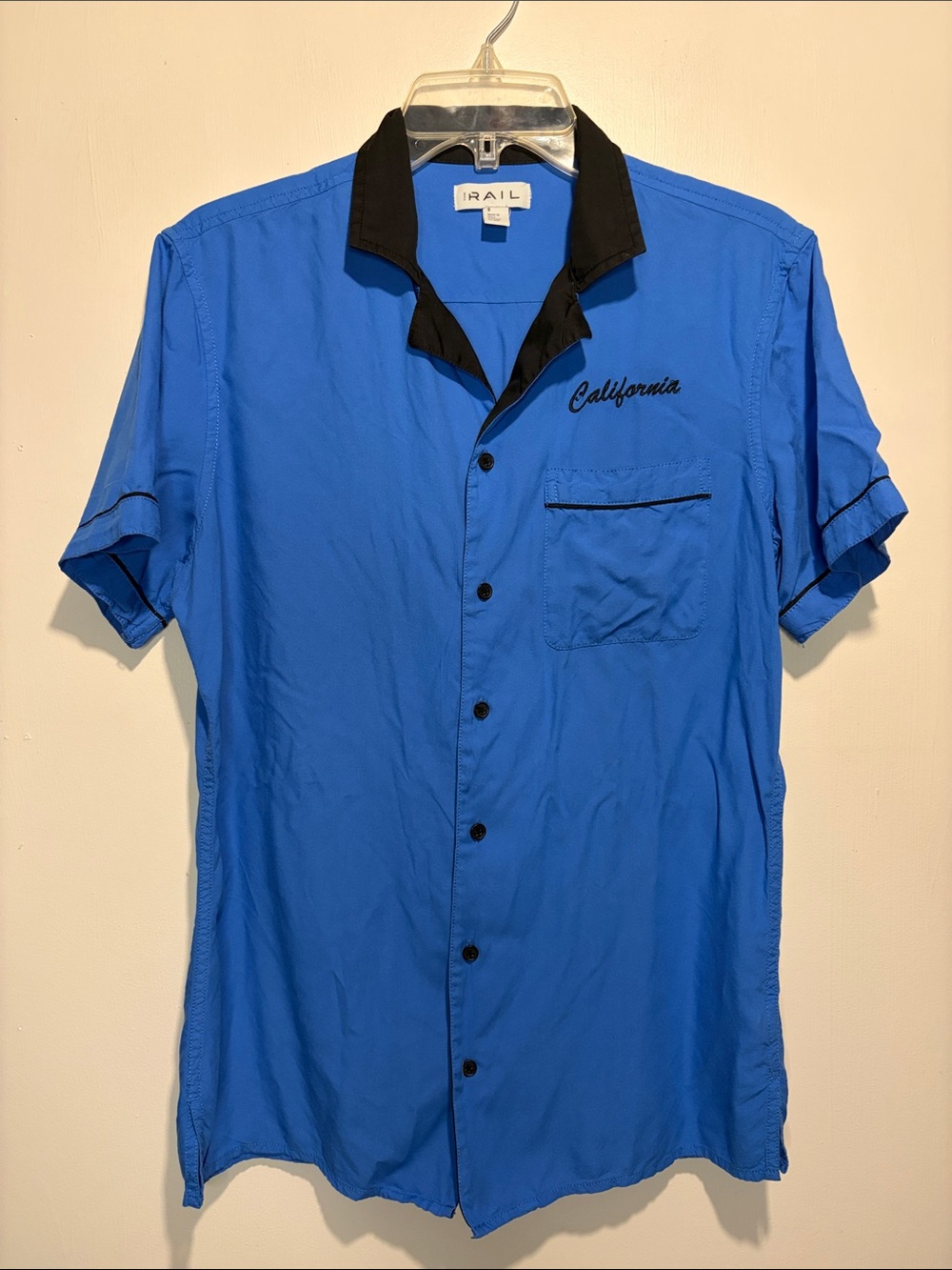 The Rail Bowling California + Rose Blue Black Button Down Shirt Size S